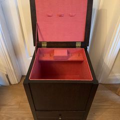 Vintage Mid-Century Oak Sewing Box/Workbox - Cabriole Legs