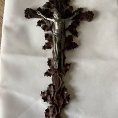 Antique Black Forest carved crucifix