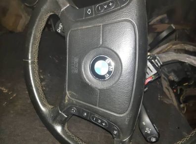 Bmw E39 E38 5 7 Series Black Leather Steering Wheel With Airbag