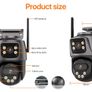 Outdoor 4G SIM Card IP Camera Dual Screen Outdoor PTZ Camera Auto Tracking Security Video Surveillance iCsee Image 9