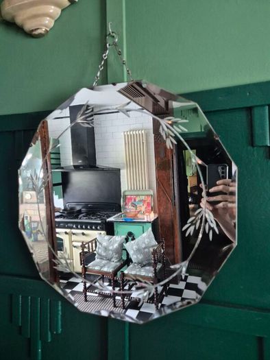 Art Deco original 1920s Mirror vintage French Art Deco etched mirror