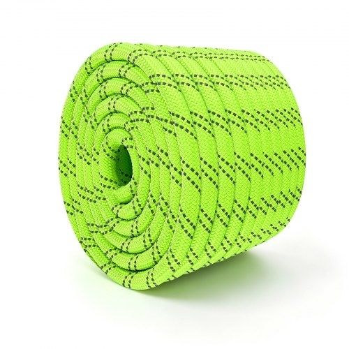 Double Braided Polyester Rope 12.7 mm x 36 m Arborist Rigging Rope, for Tree Work, Heavy Duty 11 Strands, 1678 kg High Breaking Strength, Outdoor Climbing Towing Swing Pulling Cord, Green