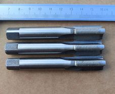 Lot of 3 M15 x 1.0 Metric Fine Thread Taps Unmarked Steel Repair Oversize Tools.