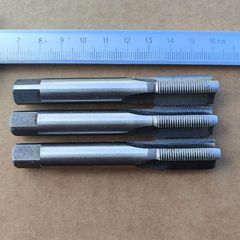 Lot of 3 M15 x 1.0 Metric Fine Thread Taps Unmarked Steel Repair Oversize Tools.