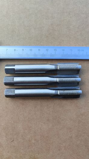 Lot of 3 M15 x 1.0 Metric Fine Thread Taps Unmarked Steel Repair Oversize Tools.
