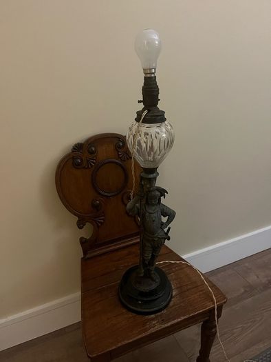 Vintage Spelter Soldier Lamp
