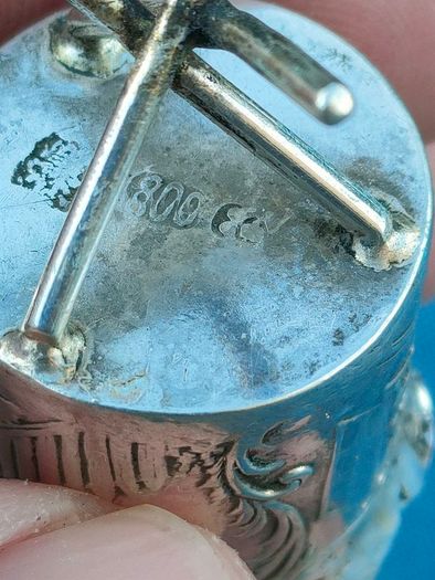 Miniature 19th century 800 silver chalice