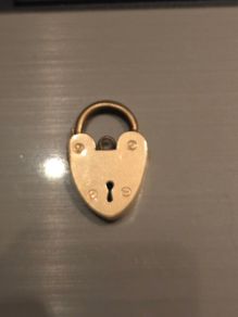 Gold Heart Padlock Charm