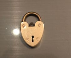 Gold Heart Padlock Charm