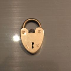 Gold Heart Padlock Charm