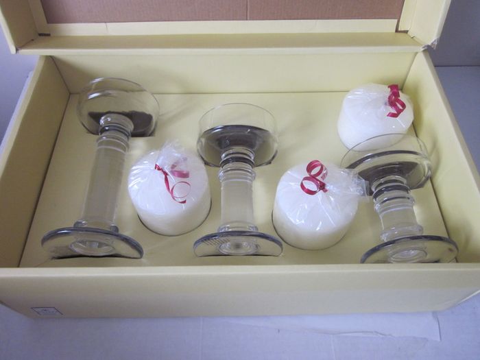 Duiske Tri-Pillar Candleholder Set of Three.+ White Candles New