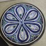 Handmade Pottery Plate Blue White Decorative Wall Hanging Snacks Hand Painted Image 5