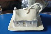 Belleek cottage butter dish