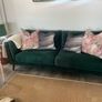 Green Velvet 3 Seater Sofa Image 2
