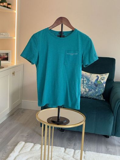 Boys Teal Green Tommy Hilfiger Crew-neck T-shirt