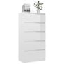 Drawer Sideboard High Gloss White 60x35x121 cm Chipboard Image 2