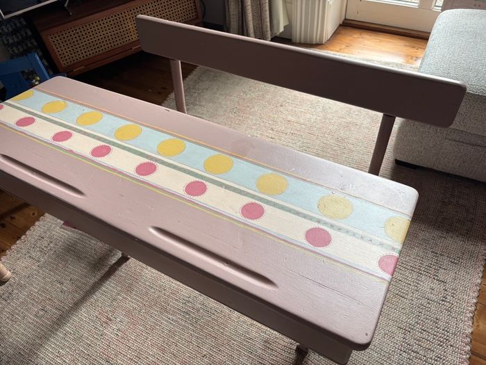 vintage hand painted school desk