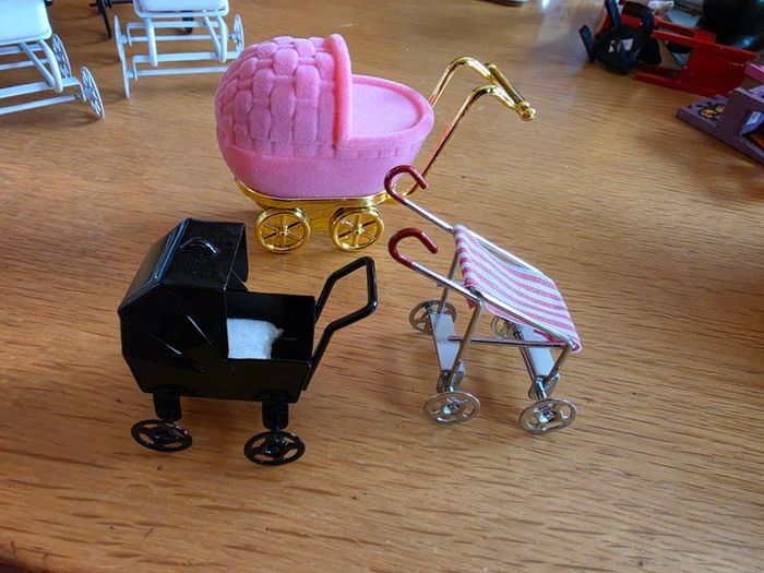 Prams for dolls house nursery