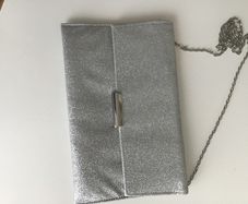 New Monsoon Accessorise Silver Sparkle Clutch