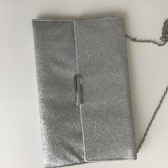 New Monsoon Accessorise Silver Sparkle Clutch