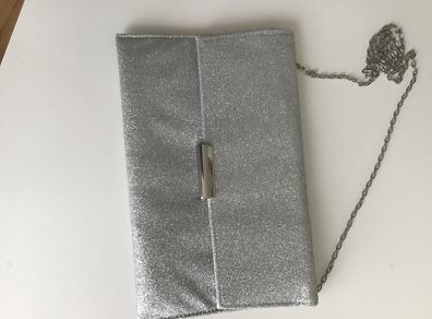 New Monsoon Accessorise Silver Sparkle Clutch