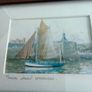 5 Different itmes-1- Framed French print of fishing boat the other is salling boat one village barflair in normanedy 28.00 euro. and 4 sliver photo frames prieced separtly Image 2