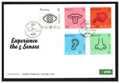2015 Ireland The Five Senses (Taste, Touch, Sight, Hearnig & Smell) Commemorative Stamps An Post First Day Cover (FDC)