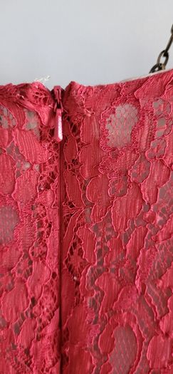 FRENCH CONNECTION coral lace shift dress Sz 14UK