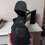 Black velvet feel heels size 6 used once Image 2