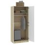 Wardrobe White and Sonoma Oak 90x52x200 cm Chipboard Image 6