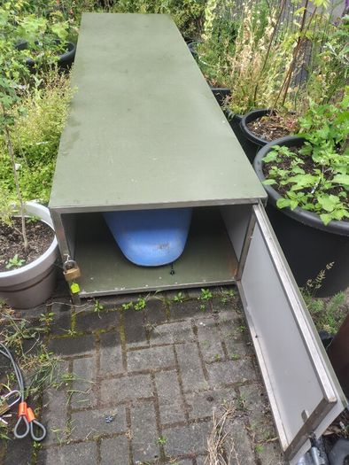 Large steel secure garden trunk