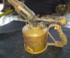 Authentic 1900s Antique Max Sievert Liquid Fuel Blowtorch manufactured in Stockholm, Sweden, Postage available or Collection