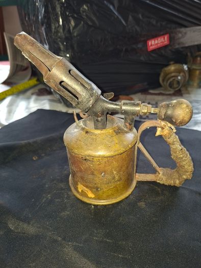 Authentic 1900s Antique Max Sievert Liquid Fuel Blowtorch manufactured in Stockholm, Sweden, Postage available or Collection