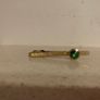 Mid Century Gold-Tone Green Stone Tie Clip Image 6