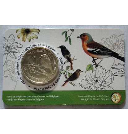 Belgium 2.5 Euro Brilliant Uncirculated Coin 2022 - 100 years of Bird Protection in Belgium - Belgian Coin-card Catalogue