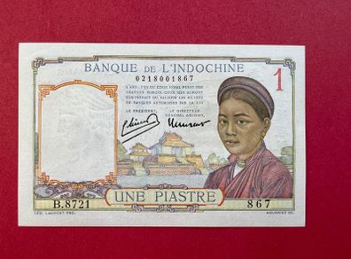 French Indo - China   1 Piastre  1946  Scarce  )