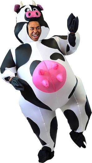 Creations Cow Inflatable Costume Air Blow-up Deluxe Halloween Cow Costume