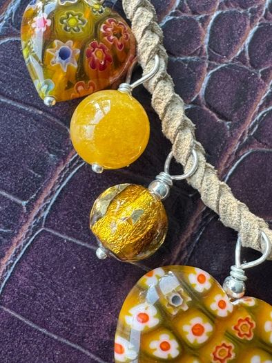 necklace with murano glass pendants