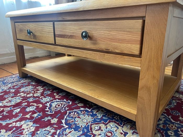 Wooden Coffee Table with Drawers