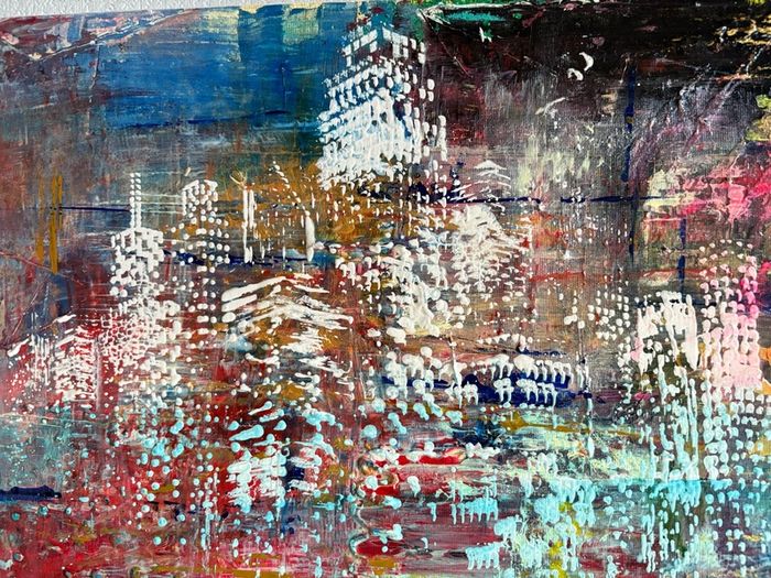 Original Art Original Cityscape in Abstract