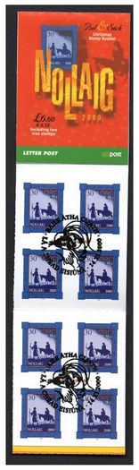2000 Ireland Christmas Stamp Booklet Fine Used With First Day of Issue Pictorial Cancel