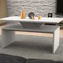 Rectangular White Oak Coffee Table With Shelf Image 7