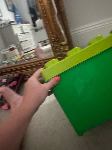 larger Lego storage box / green