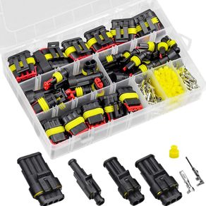 352 PCS Waterproof Electrical Connector Kit, 1 2 3 4 Pin Waterproof Car Wire Connector, Automotive Electrical Plugs and spark plug Connectors for Motorcycle Scooter Car Truck Boats