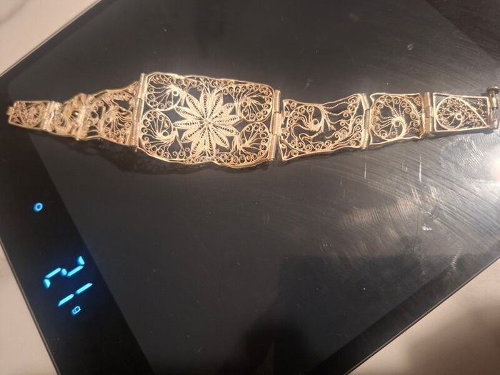 Silver filigree vintage bracelet