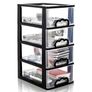Clear Plastic Storage Drawer Unit, Small Desk Organizer Storage Box, Durable Storage Bin Container Case for Countertop Stationery Pens Makeup Office Supplies Image 3