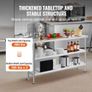 Stainless Steel Food Prep Table Commercial Kitchen Work Table 35.6x152.4 cm Image 4