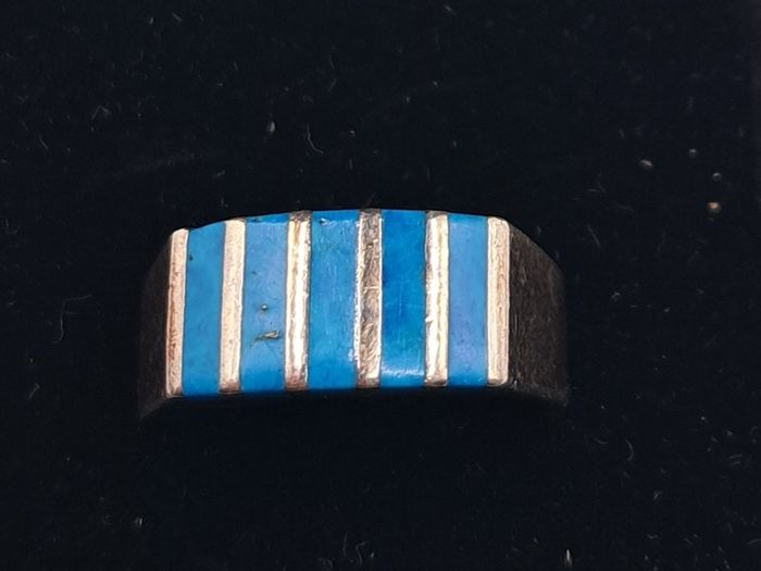 sterling silver turquoise ring size P