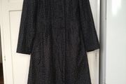 Neeru Kumar 100% Silk Coat Black With White Polkadots Size L