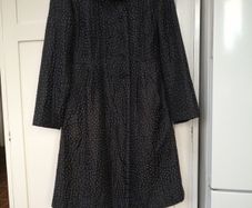 Neeru Kumar 100% Silk Coat Black With White Polkadots Size L